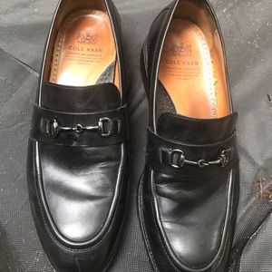 Cole Haan shoes w horse bit on loafer.